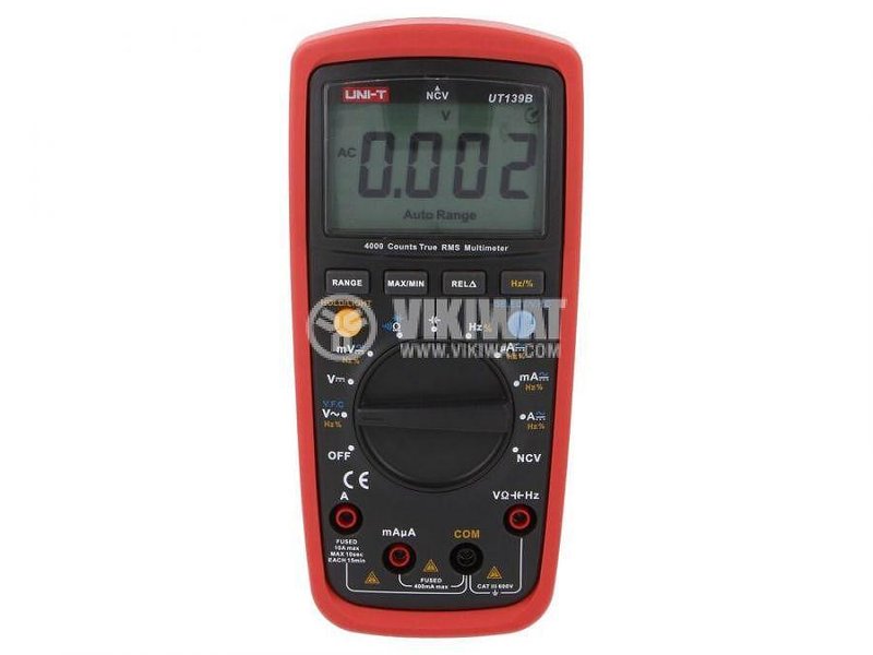 Мултицет UT139B - Цифров, LCD, Vdc, Vac, Adc, Aac, Ohm, F, Hz, Hz%, UNI-T
